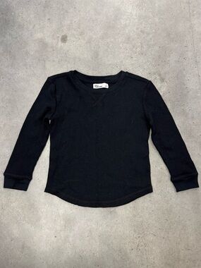 Epic Threads Black Waffle Knit Long Sleeve Top Size 3T